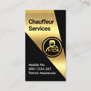 Carte De Visite Lumière Or Sur Le Chauffeur