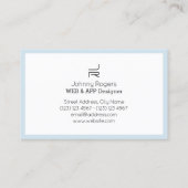 Carte De Visite Lumière pâle minimale hyper (Dos)