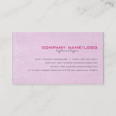 Carte De Visite Lumière rose Faux cuir Look Texture (Dos)