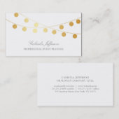 Carte De Visite Lumières à cordes Confetti Gold Foil Élégante (Devant / Derrière)