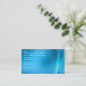 Carte De Visite Lumières abstraites élégantes bleues (Debout devant)