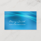 Carte De Visite Lumières abstraites élégantes bleues (Dos)