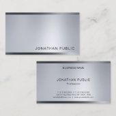 Carte De Visite Lumières brillantes Silver Moderne Professionnel (Devant / Derrière)