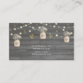 Carte De Visite Lumières en bois gris rustique & Fleurs en pot Mas (Dos)