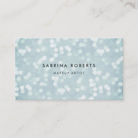 Carte De Visite Lumières Ice Blue Bokeh (Devant)