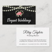 Carte De Visite Lumières nocturnes Fleur et Clés élégantes (Devant / Derrière)