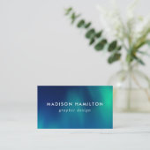 Carte De Visite Lumières Nord Bleues et Vertes (Debout devant)