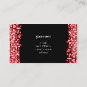 Carte De Visite Lumières rouges et étincelles de monogramme simple (Dos)