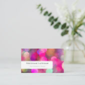 Carte De Visite Lumières scintillantes rose bokee spécial Evénateu (Debout devant)