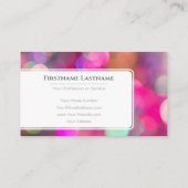 Carte De Visite Lumières scintillantes rose bokee spécial Evénateu (Dos)