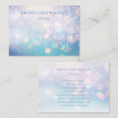 Carte De Visite Luminaires Bokeh Twinkh violet et bleu (Devant / Derrière)