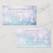 Carte De Visite Luminaires brillants de Bokee violet et bleu (Devant / Derrière)