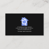 Carte De Visite Lumineuse Bleu Éclair Frappe Electricien (Dos)