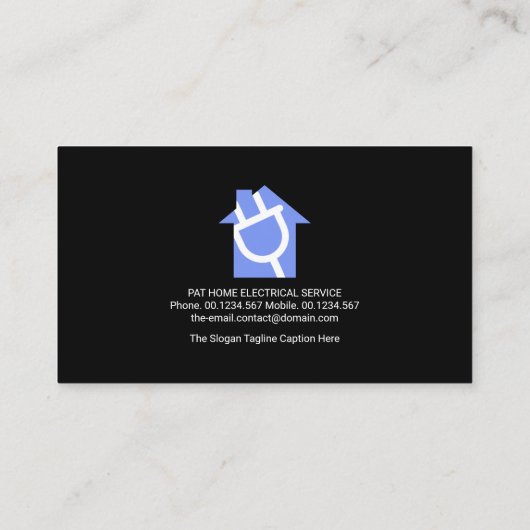 Carte De Visite Lumineuse Bleu Éclair Frappe Electricien (Dos)