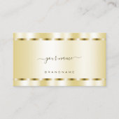 Carte De Visite Lumineuse brillante décente dorée avec des bordure (Devant)