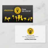 Carte De Visite Lumineuse jaune Lumineuse Lune d'électricien de li (Devant / Derrière)