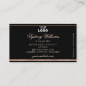 Carte De Visite Lumineuse Rose Gold Spark Parties scintillant Logo (Dos)