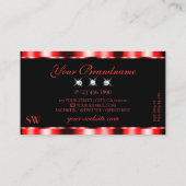 Carte De Visite Lumineuse Rouge Noir Étincelle Bijoux Initiales Él (Dos)