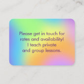 Carte de visite lumineux coloré arc-en-ciel dégrad (Dos)