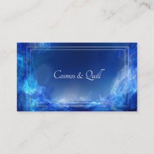 Carte De Visite Lumineux Ethereal Abstrait Bleu & Argent