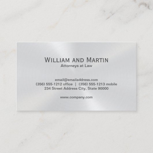 Carte De Visite Luminosité du monogramme (Dos)