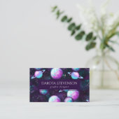 Carte De Visite Luminosité du système solaire | Planète rose viole (Debout devant)