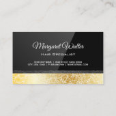 Carte De Visite Luminosité noire | Texture or | Découpe en cuir (Dos)