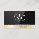 Carte De Visite Luminosité noire | Texture or | Découpe en cuir (Devant)