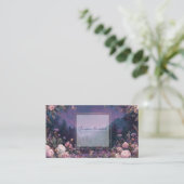 Carte De Visite Luminous Nightfall Blue Floral (Debout devant)