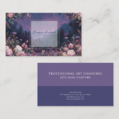 Carte De Visite Luminous Nightfall Blue Floral (Devant / Derrière)