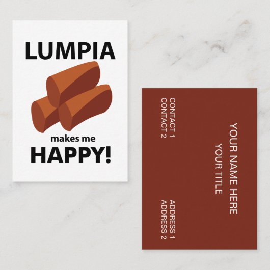 Carte De Visite Lumpia Me Rend Heureux Lumpia (Devant / Derrière)