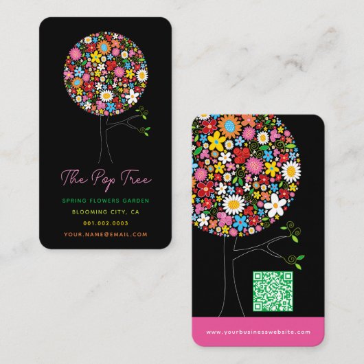 Carte de visite lunatique d'arbre de bruit de (Devant / Derrière)