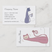 Carte de visite lunatique de chat (Devant / Derrière)