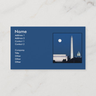 Carte De Visite Lune au-dessus de Washington DC