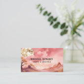 Carte De Visite Lune céleste en santé holistique rose (Debout devant)