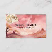 Carte De Visite Lune céleste en santé holistique rose (Devant)