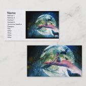 Carte De Visite Lune de batte de Raven de fille de loup (Devant / Derrière)