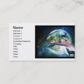 Carte De Visite Lune de batte de Raven de fille de loup (Devant)