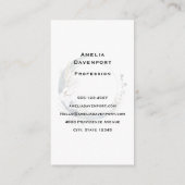 Carte De Visite Lune de croissant bleu avec fleurs blanches (Dos)