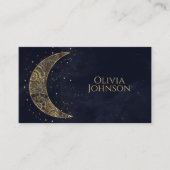 Carte De Visite Lune d'or céleste esthétique (Devant)