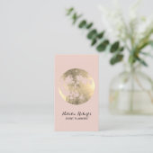 Carte De Visite Lune dorée moderne Elégant Blush Pink Event Planni (Debout devant)