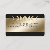 Carte De Visite Lune dorée Studio de yoga noir Gold (Dos)