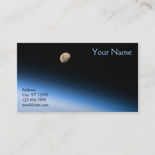 Carte De Visite Lune gibbeuse depuis l'orbite (Devant)
