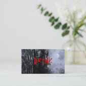 Carte De Visite Lune hantée avec Ravens Blue Mist Drink billet (Debout devant)