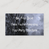Carte De Visite Lune hantée avec Ravens Blue Mist Drink billet (Dos)