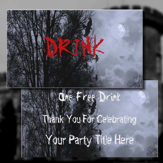 Carte De Visite Lune hantée avec Ravens Blue Mist Drink billet