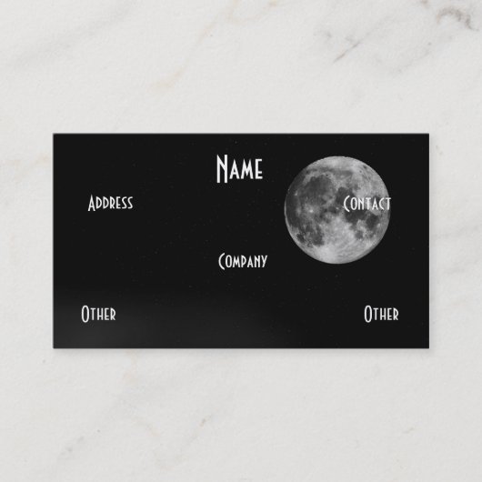 Carte De Visite Lune noire et blanche (Devant)