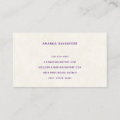 Carte De Visite Lune rose Croissant avec de jolies fleurs (Dos)