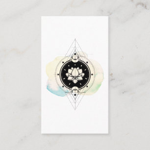 Carte De Visite Lune sacrée de symbole d'étoiles de Lotus de *~*