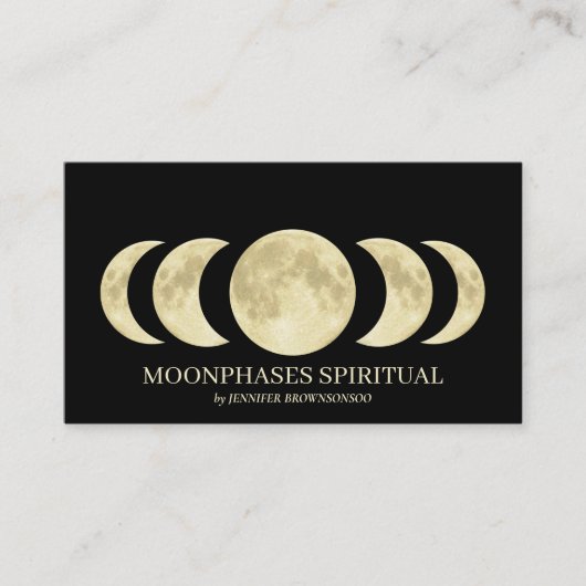 Carte De Visite Lune spirituelle d'or noir (Devant)